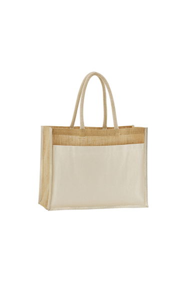 Westford Mill Starched Jute Front Pocket 21L Shopper Bag - Natural