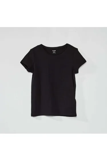Plain jersey T-shirt black