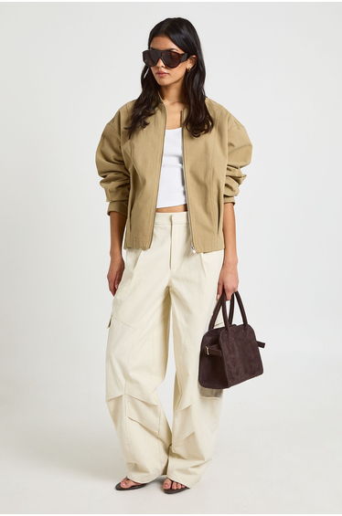 Twill Bomber Jacket - olive
