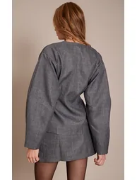 بليزر بأكمام - رمادي - 2