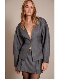 بليزر بأكمام - رمادي - 1