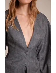 بليزر بأكمام - رمادي - 3