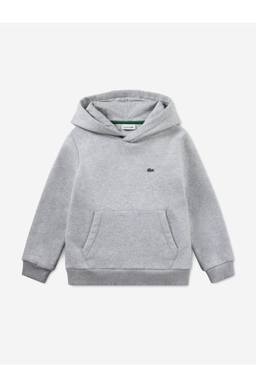 Lacoste Boys Logo Hoodie in Grey