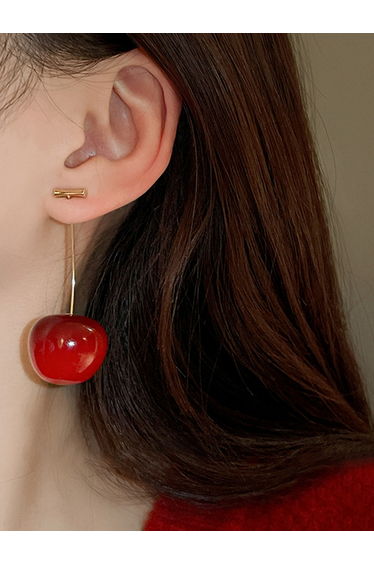 Red Cherry Dangle Earrings