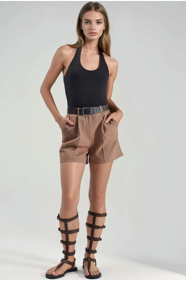 Fitted Halter Neck Knit Top