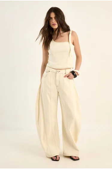 Asymmetric One Shoulder Denim Top