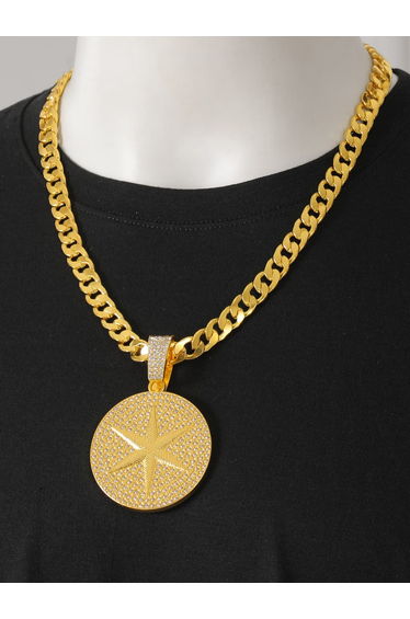 Men Gold Chain Necklace with Star Pendant