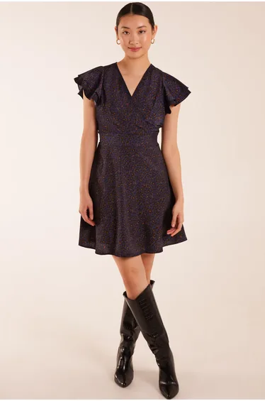 Wrap Ruffle Mini Dress