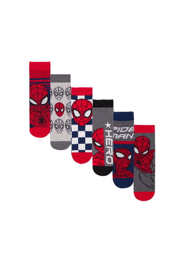Spider-Man Boys Socks (Pack of 6) - Multicoloured