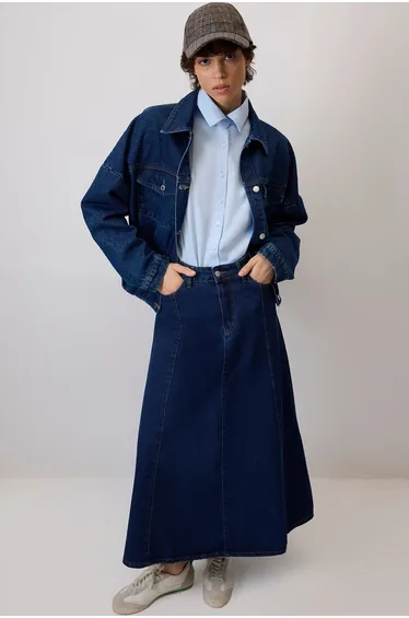 A LİNE DENİM SKİRT