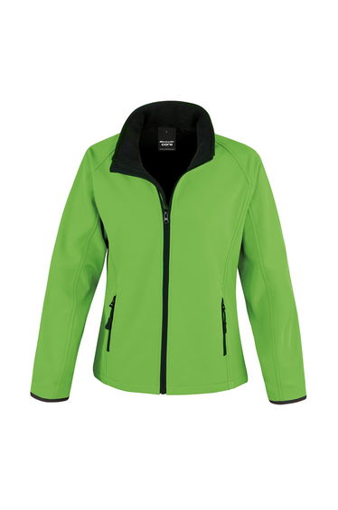 Result Core Womens/Ladies Soft Shell Jacket - Vivid Green/Black