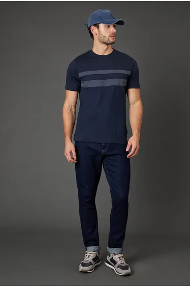 Navy Chest Stripe T-Shirt