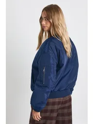 Oversized Bomber Jacket - navy - 1