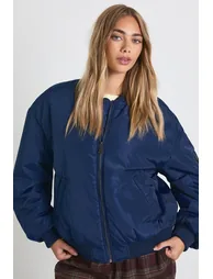 Oversized Bomber Jacket - navy - 2