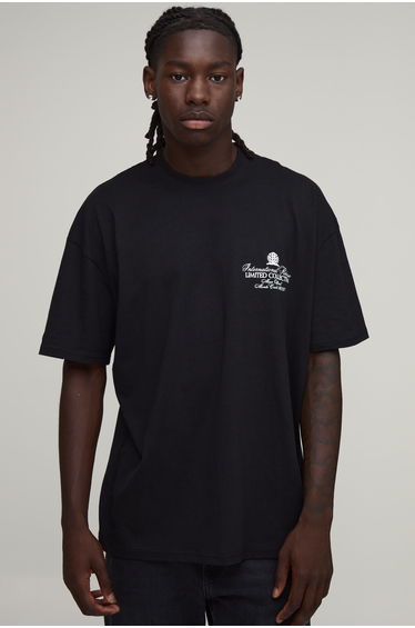 Black Oversized Limited Collection Print T-Shirt - black
