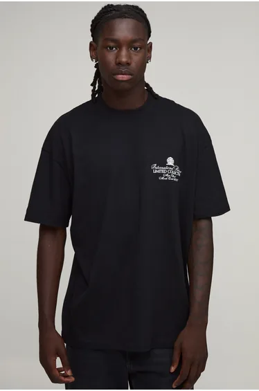 Black Oversized Limited Collection Print T-Shirt - black
