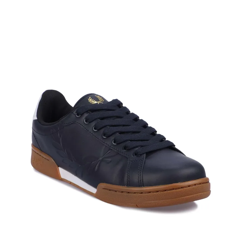 Men's Fred Perry B722 Leather Trainers in Blue - 1