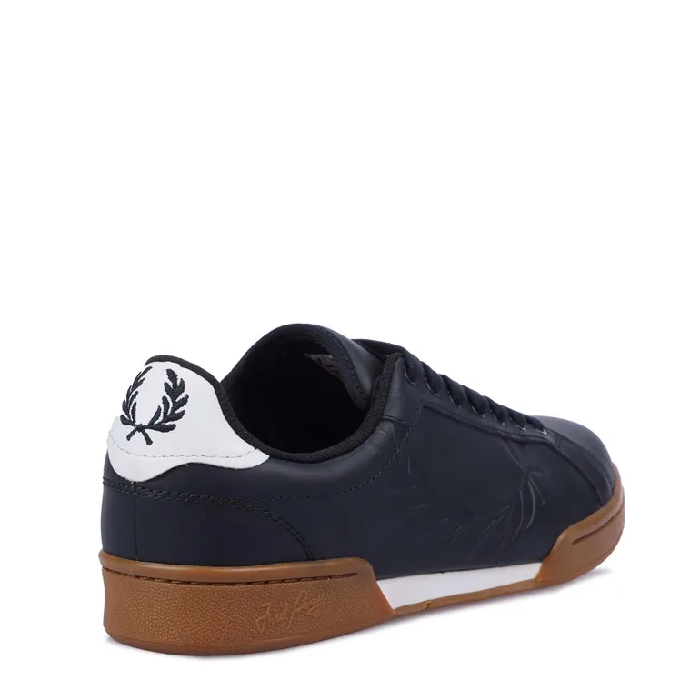Men's Fred Perry B722 Leather Trainers in Blue - 2