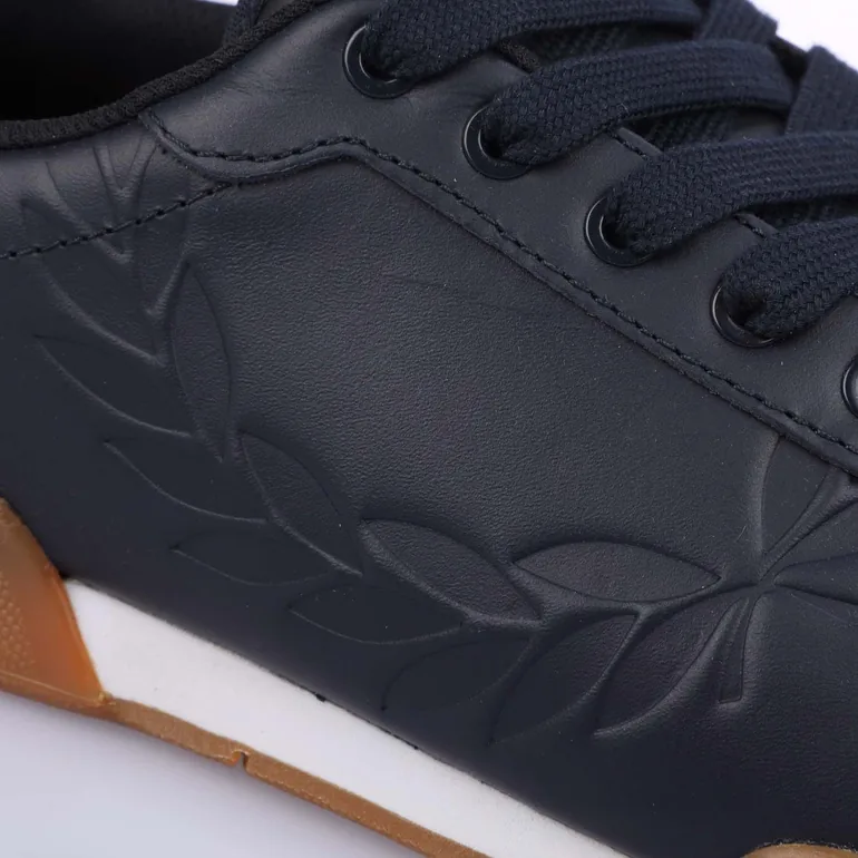 Men's Fred Perry B722 Leather Trainers in Blue - 5