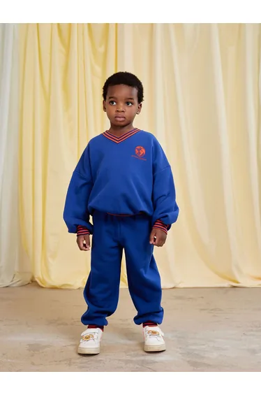 Mini Rodini Kids Embroidered Earth Sweatshirt in Blue