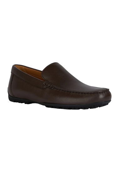 Geox Mens U Kosmopolis Leather Grip Moccasins - Dark Brown