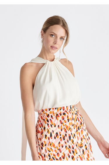 Belted Halterneck Blouse