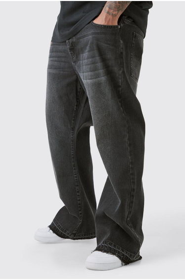 Plus Rigid Flared Jeans - washed black