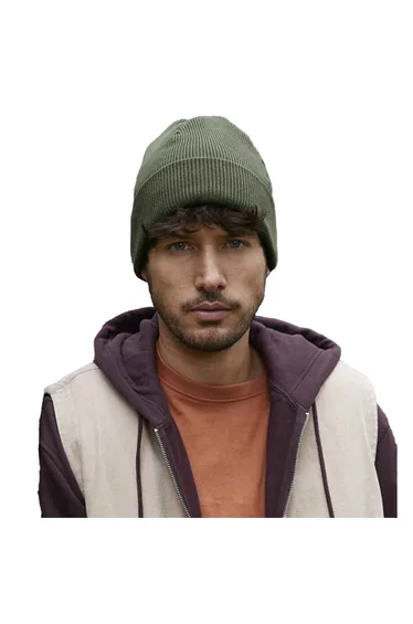 Beechfield Unisex Adult Cuffed Organic Cotton Heavyweight Beanie - Olive Green