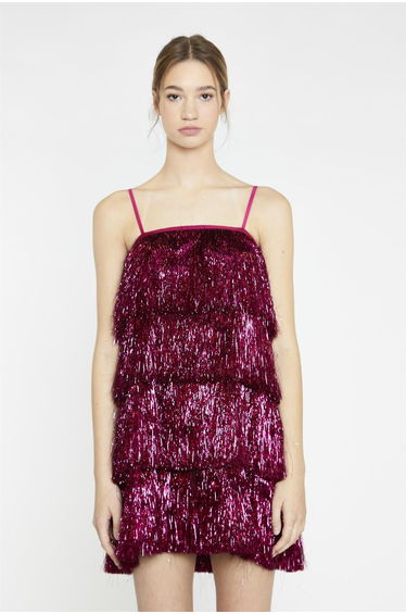 Tinsel Fringe Mini-Dress
