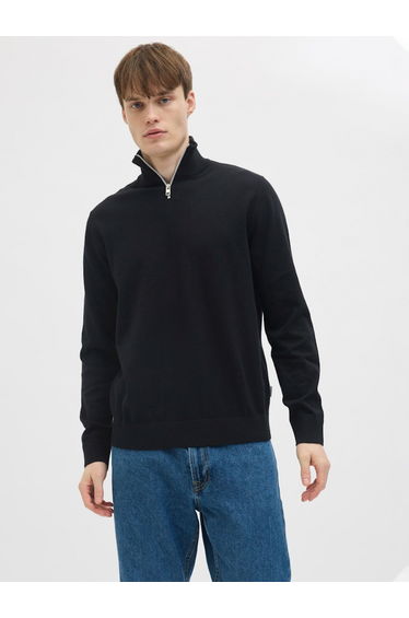 JREBCALLUM Flat Knit Half-Zip Sweater