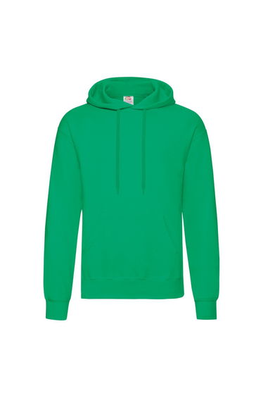 Fruit Of The Loom Mens Hooded Sweatshirt / Hoodie - Kelly Green