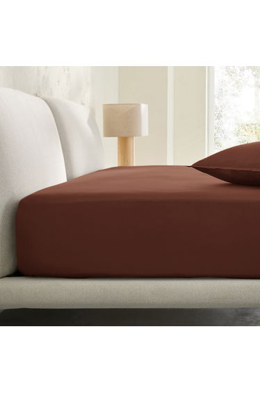 Saria Washed Cotton Sateen Fitted Sheet with 30cm Flap