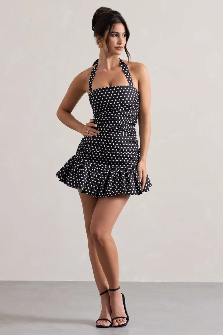 sachin and babi light blue dress Mira Halter Neck Mini Dress
