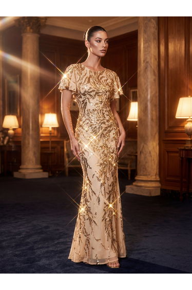 ever ROMY|High Strech Beaded Sequin Mermaid Evening Dress