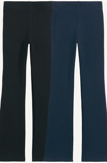 Pack of 2 Ribbed Flared Leggings