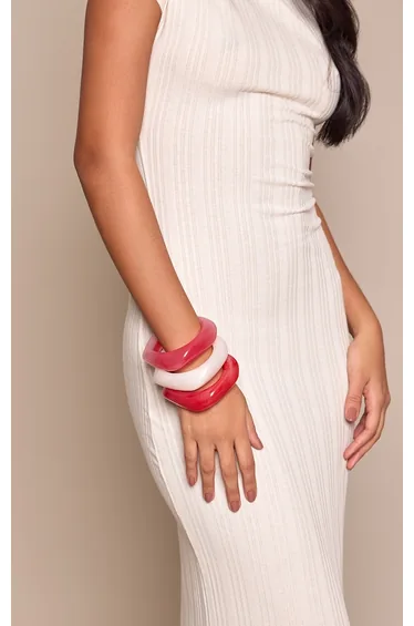 Berry Bone Resin Bangle Multi Pack