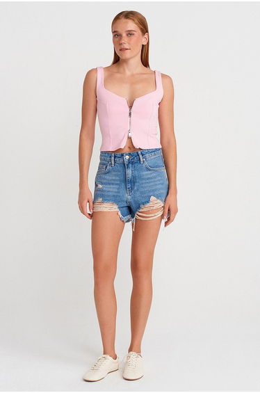 DILVIN Sleeveless Square-Neck Crop Top