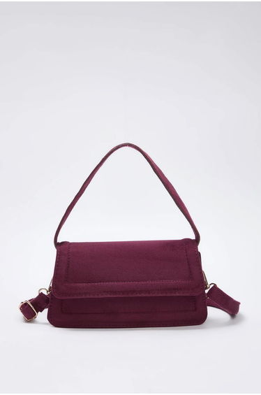 Plum Suede Crossbody Women's Mini Size City Bag