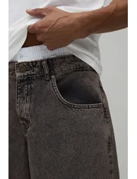 Washed Extreme Baggy Rigid Boxer Waistband Jeans - stone - 2