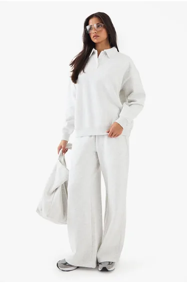 DSGN Studio Collared Oversized Sweatshirt - ash grey