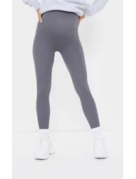 Maternity Slate Contour Ribbed Bump Support Leggings - 1