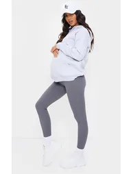 Maternity Slate Contour Ribbed Bump Support Leggings