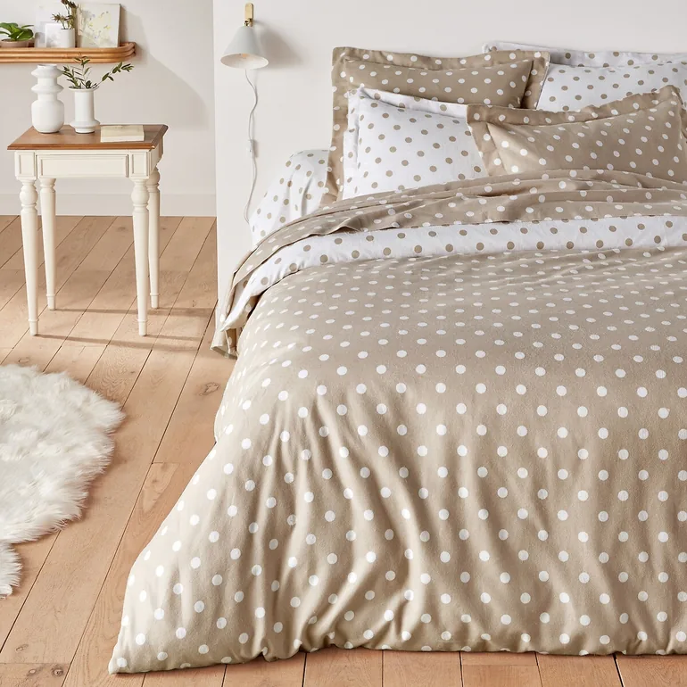 CLARISSE Polka Dot Cotton Flannel Pillowcase - 8