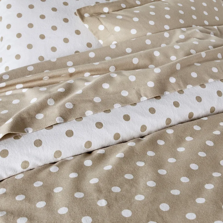 CLARISSE Polka Dot Cotton Flannel Pillowcase - 9