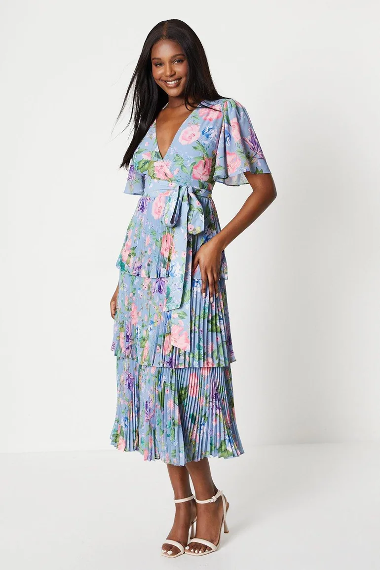 artisanal blue midi dress June Smocked Midi Dress — Chiffon Midi in Blue