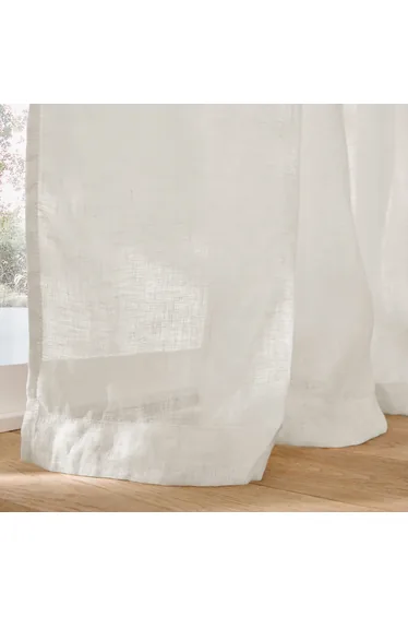 Onega Linen Voile Panel with Pencil Pleat and Wave