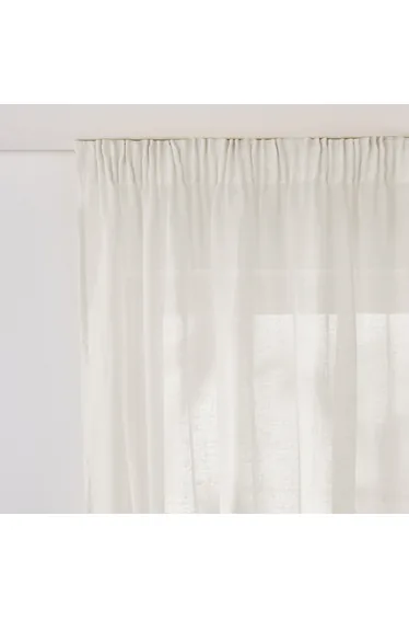Onega Linen Voile Panel with Pencil Pleat and Wave