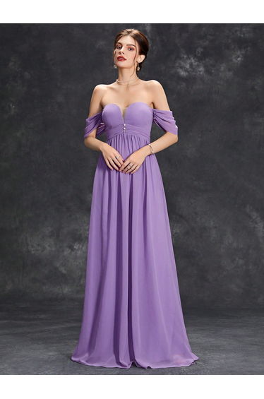 Leely Women's Elegant Off The Shoulder Sleeveless A-Line Dress