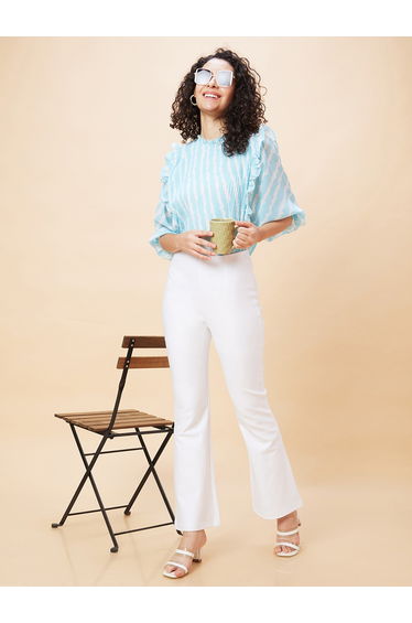 Solid High-Rise Stretchy Slim Fit Treggings