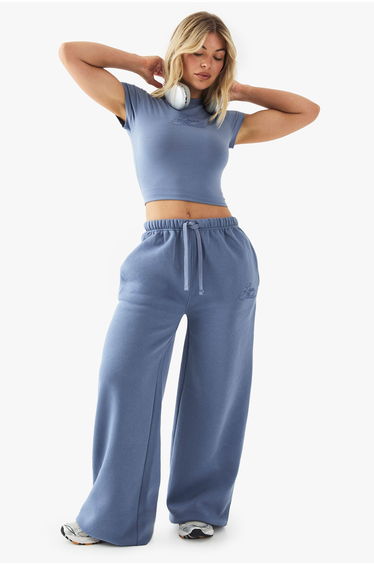 DSGN Studio Contrast Script Straight Leg Jogger - blue